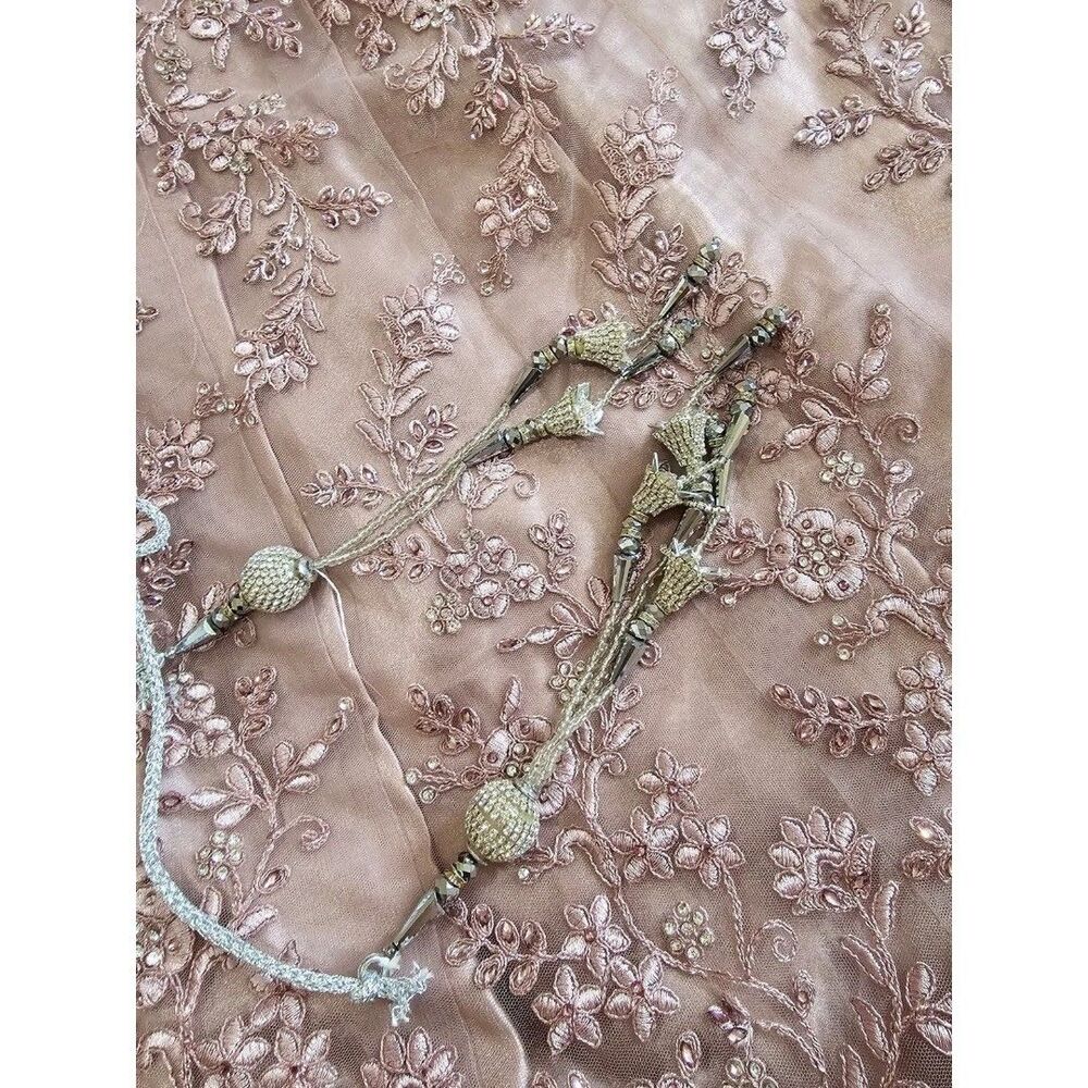 Elegant Women's Lehenga in Dusty Rose with Intricate Embroidery - Picture 8 of 12
